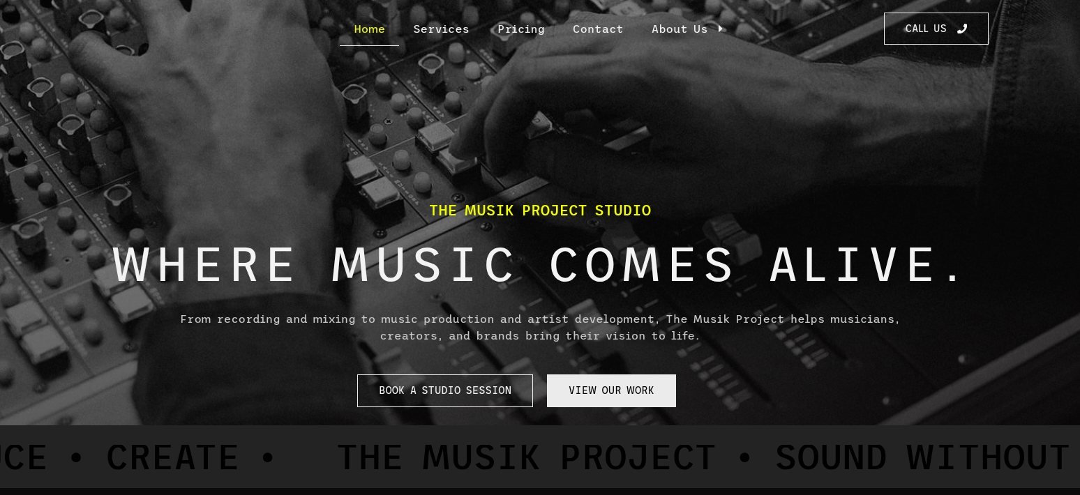 The Musik Project website